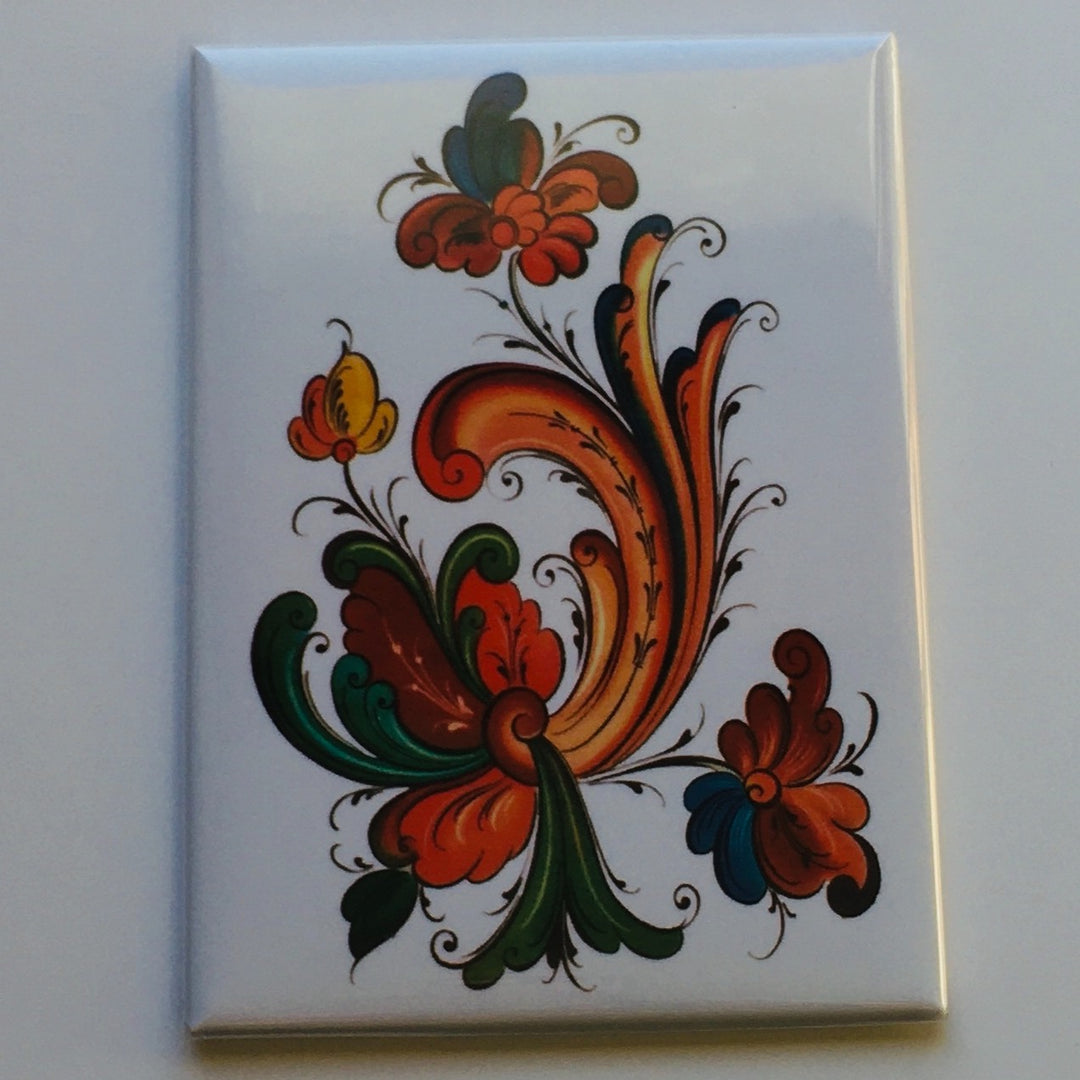 Rectangle Magnet, Rosemaling