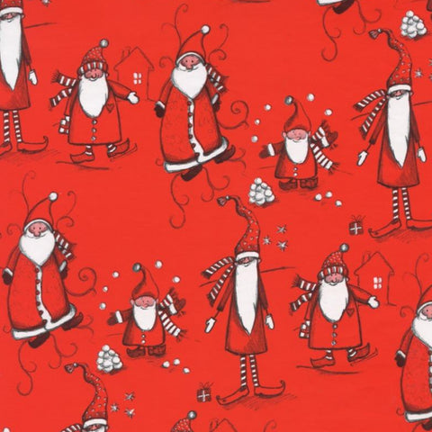 Santas on Red Gift wrap or Craft paper
