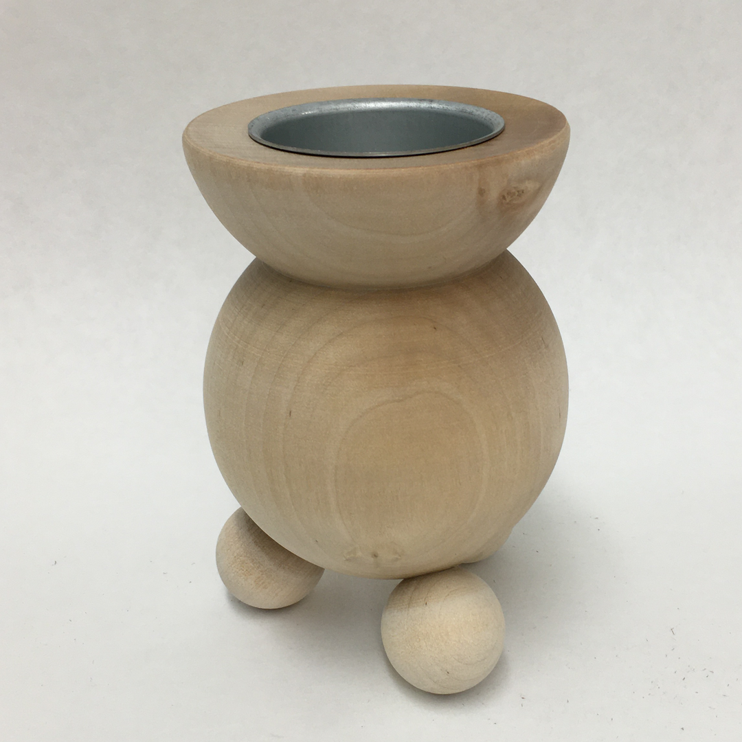 Natural Wood Candle Holder