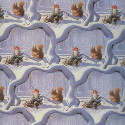 Jan Bergerlind Tomte & Squirrel Gift wrap or Craft paper