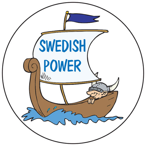 Swedish power viking ship round button/magnet