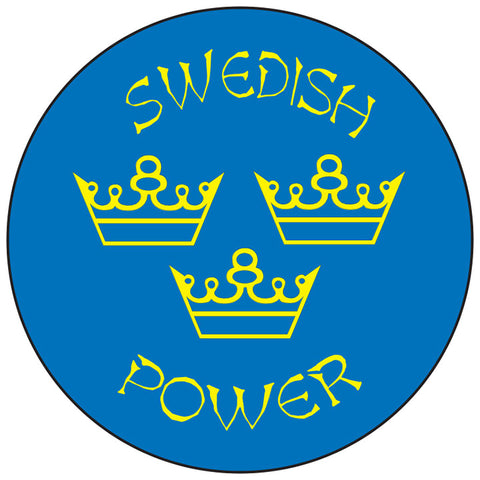 Swedish power, 3 crowns round button/magnet