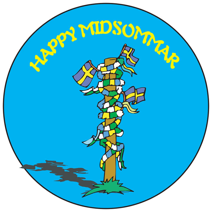 Midsommar round button/magnet