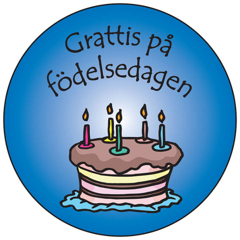 Swedish Happy Birthday round button/magnet