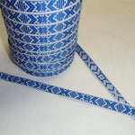 Fabric Ribbon Trim by the yard - Blue & white