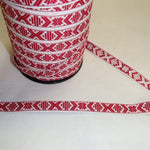 Fabric Ribbon Trim by the yard - Red & white