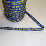 Fabric Ribbon Trim by the yard - Yellow & blue