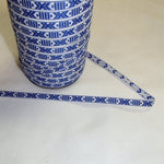 Fabric Ribbon Trim by the yard - White & blue