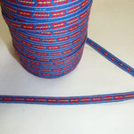 Fabric Ribbon Trim by the yard - Red & blue