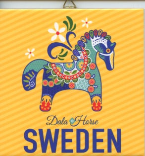 6" Ceramic Tile, Dala Horse Sweden