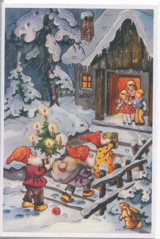 Gnomes Advent Calendar Card