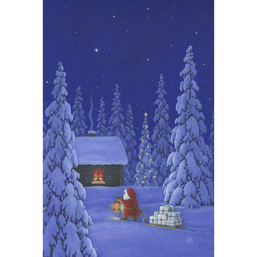 Paper Poster, Eva Melhuish Tomte Bringing gifts