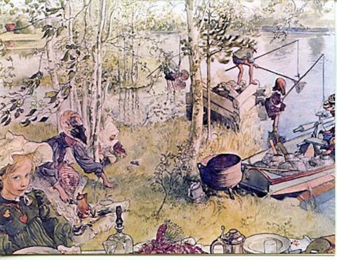 Boxed Note Cards, Carl Larsson Catching crayfish