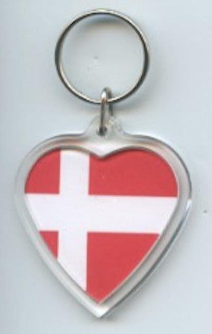 Heart Keyring,  Denmark flag