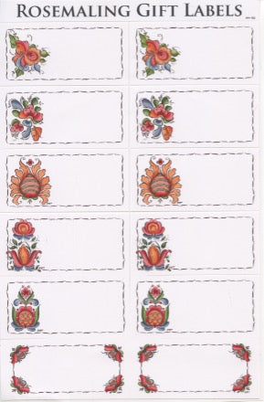 Rosemaling Gift Label Stickers