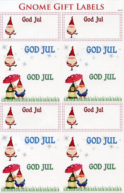 God Jul Gnome Gift Label Stickers