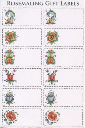 Rosemaling Gift Label Stickers