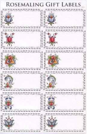 Rosemaling Gift Label Stickers