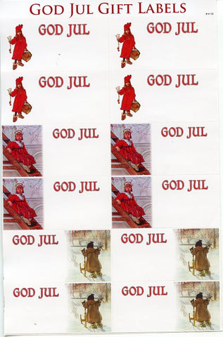 Carl Larsson God Jul Gift Label Stickers