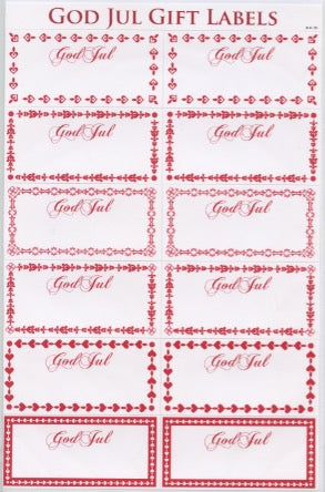 God Jul Gift Label Stickers