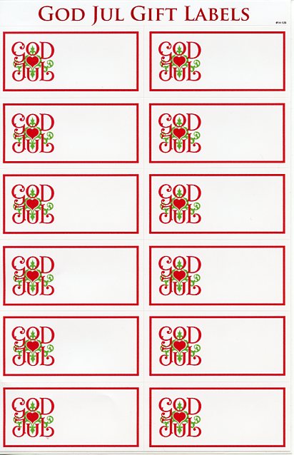 God Jul Gift Label Stickers