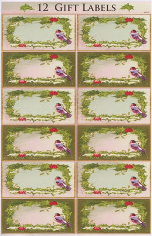 Bullfinch Domherre Gift Label Stickers