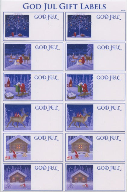 Eva Melhuish God Jul Gift Label Stickers