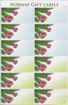 Norway Heart Gift Label Stickers