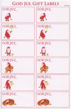 Eva Melhuish God Jul Gift Label Stickers