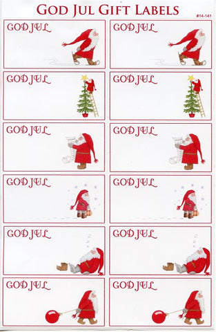 Eva Melhuish God Jul Gift Label Stickers