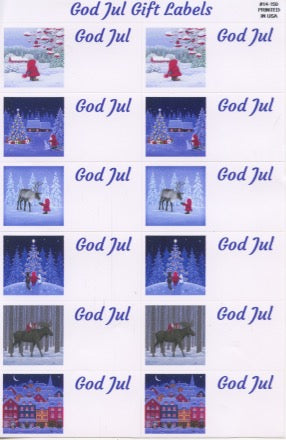 Eva Melhuish God Jul Gift Label Stickers