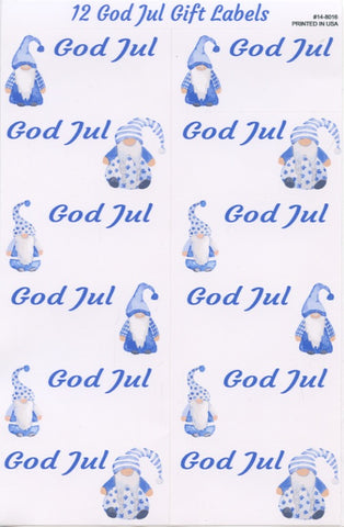 God Jul Gnome Gift Label Stickers