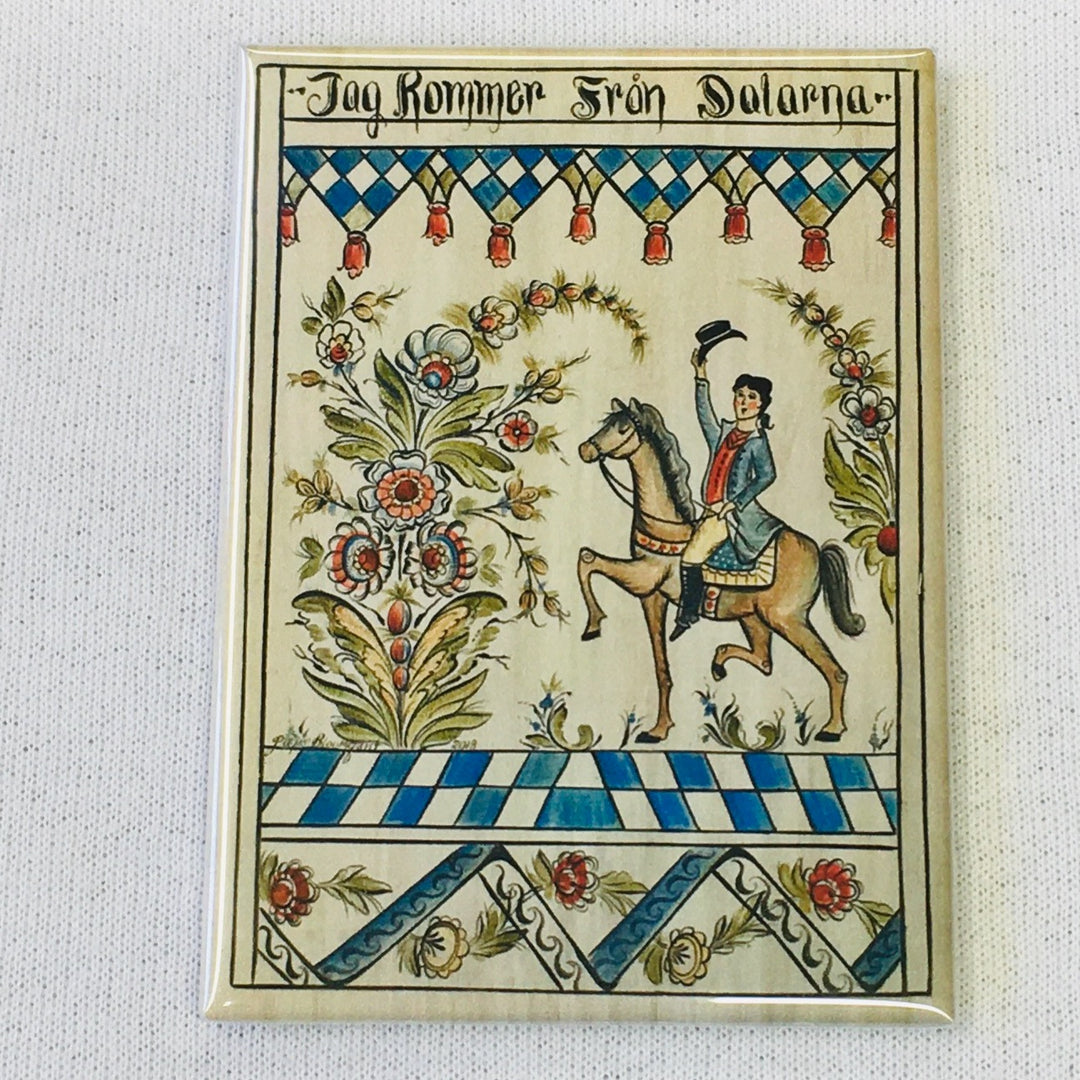 Rectangle Magnet, Pieper Bloomquist Kurbits with Man on Horse