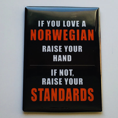 Rectangle Magnet, Love a Norwegian, Raise your Standards