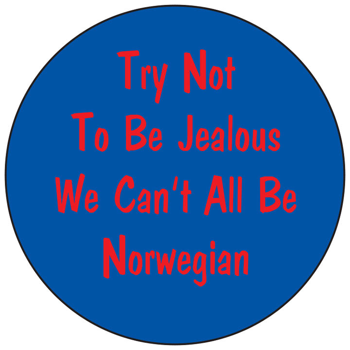 Jealous Norwegian round button/magnet