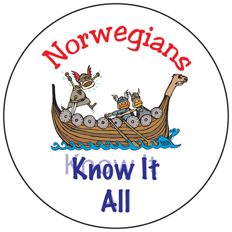 Norwegians know it all round button/magnet