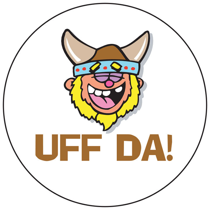 Uff da Viking round button/magnet