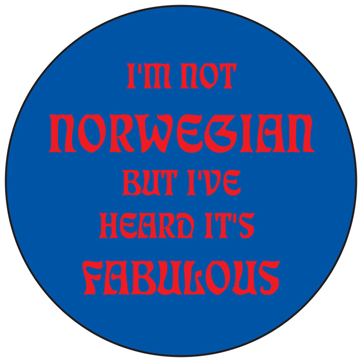 Fabulous Norwegian round button/magnet