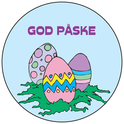 God Paske Norwegian easter round button/magnet