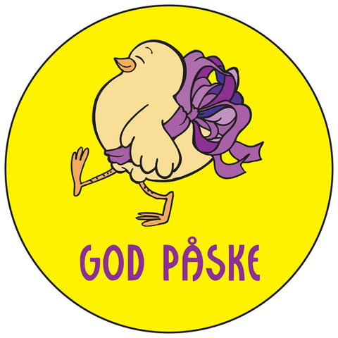 God Paske Norwegian easter round button/magnet