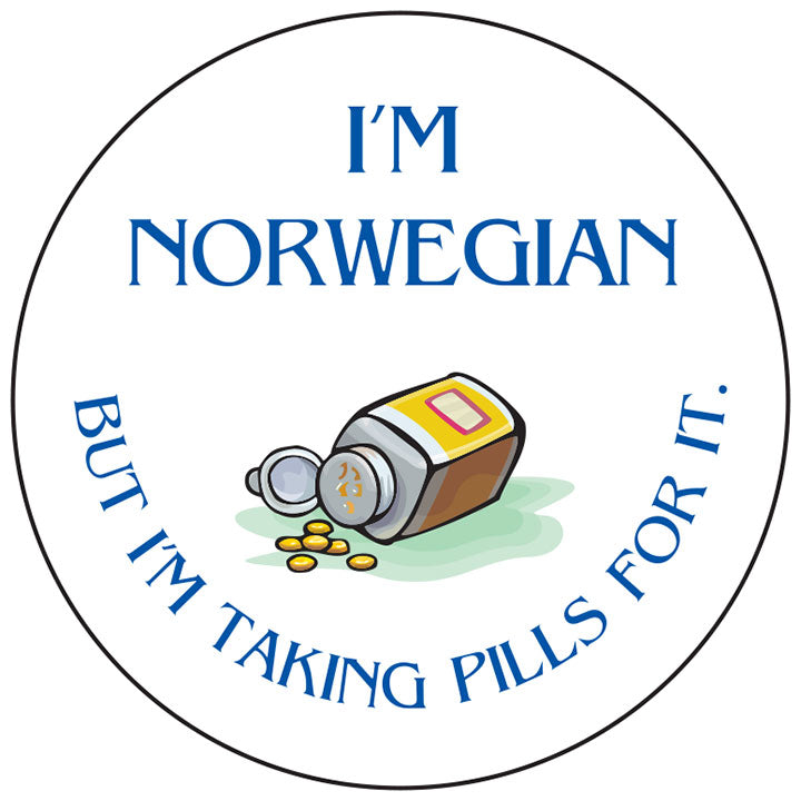 Norwegian Pills round button/magnet