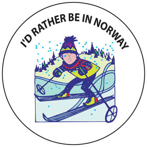 Rather be in Norway round button/magnet