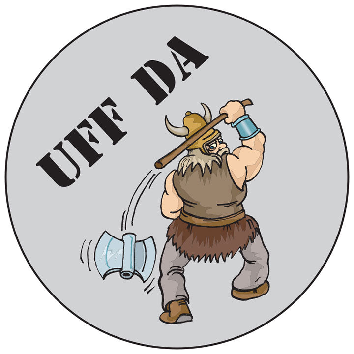 Uff da Viking round button/magnet