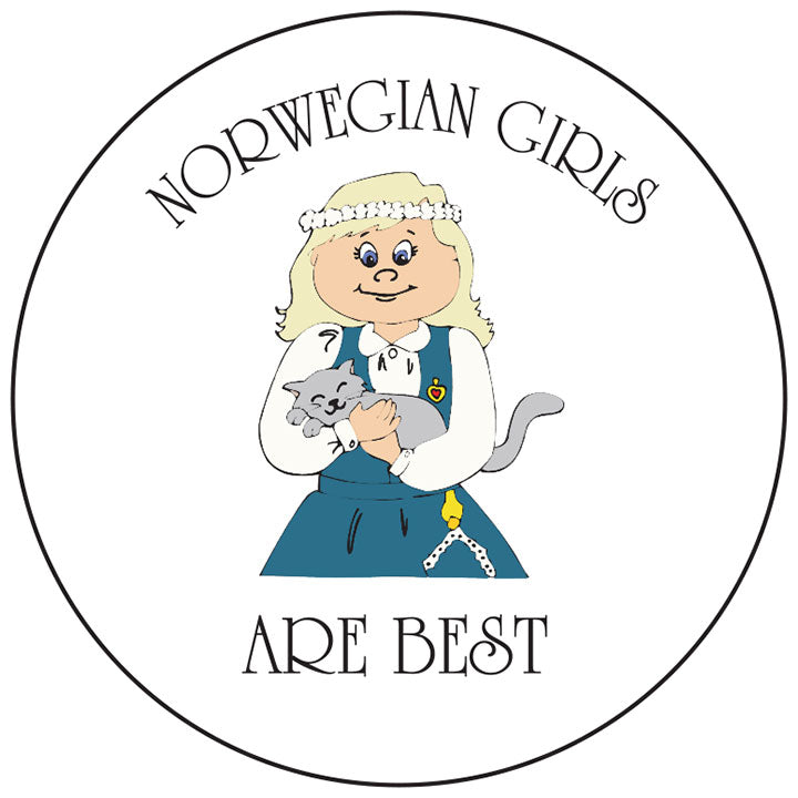 Norwegian Girls round button/magnet