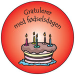 Happy Birthday (Norwegian) round button/magnet