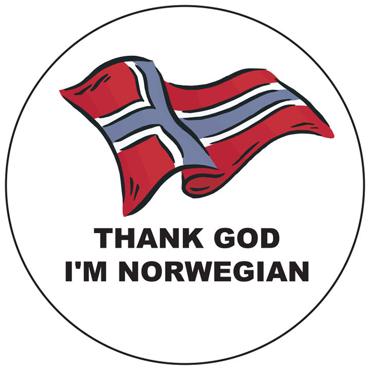 Thank God I'm Norwegian round button/magnet