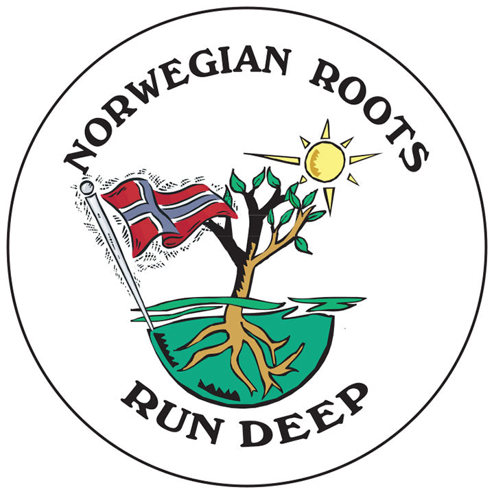 Norwegian Roots Run Deep round button/magnet