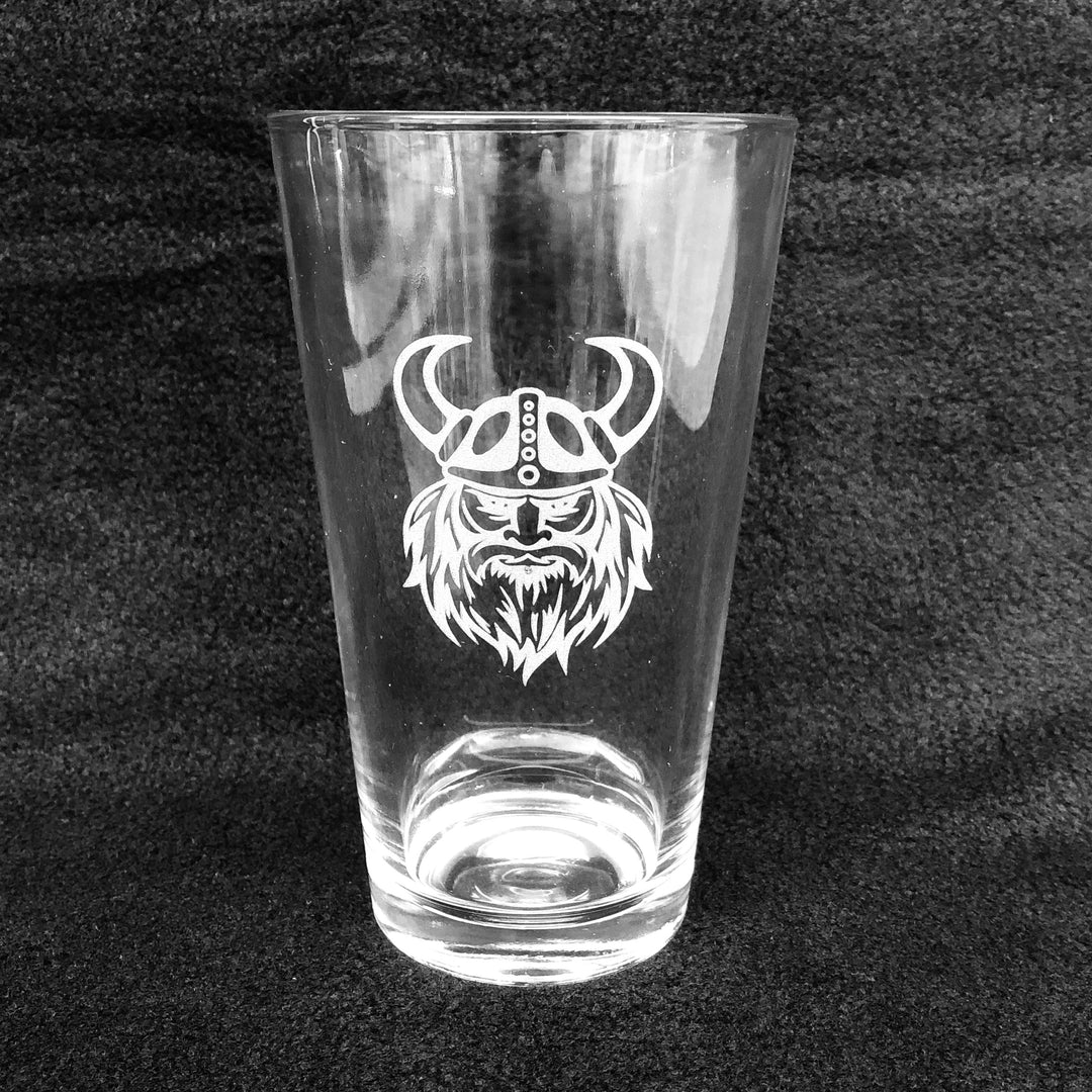 Etched 16oz pint glass - Viking