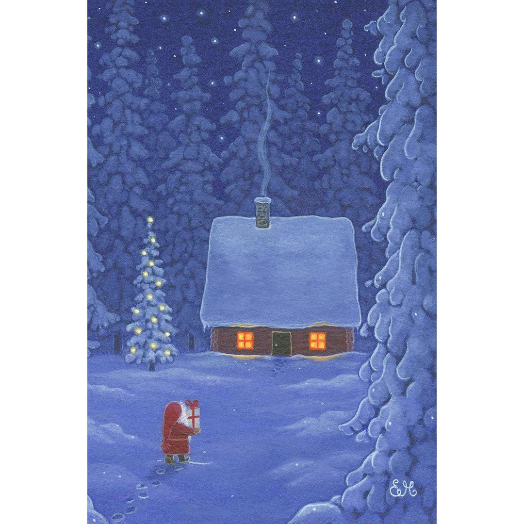 Rectangle Magnet, Eva Melhuish Snowy Cabin