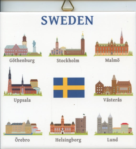 6" Ceramic tile, Sweden Landmarks